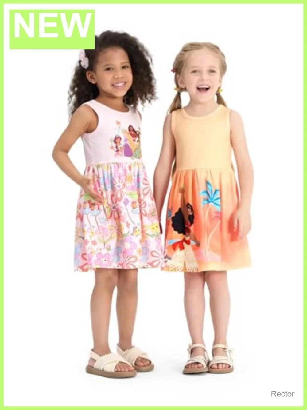 Disney Princess Girls A-Line Sleeveless Summer Dress Milk Silk Casual